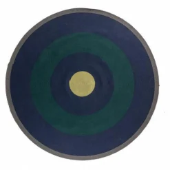 Cassina Teppiche|Outdoor Teppich 300x300 Circus Handgewebtes Polypropylen-Seil Dunkelblau Dunkelgrün Gelb