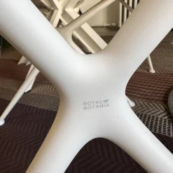 Royal Botania Essgruppen|Outdoorgruppe Tisch Traverse Platte Teakholz 4 Stühle Exes Bezug Stoff Creme Gestell Aluminium Weiß