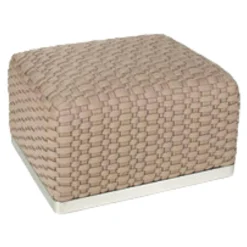 Flexform Hocker & Sitzsäcke|Outdoorhocker Phuket Geflecht Kordel Beige Füße Elektropoliert