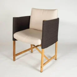 Kettal Gartenstühle|Outdoorsessel Giro Geflecht Woodland Saga Gestell Teakholz Kissen Stoff Laminat Dry Sand