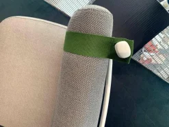 Kettal Loungemöbel|Outdoorsessel Roll Bezug 289 Fog Lamindo und 039 Green Stripe Gestell 721 Chalk