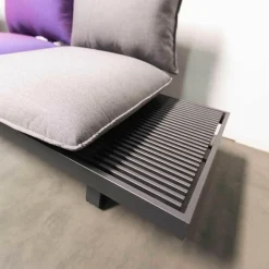 Weiß Loungemöbel|Outdoorsofa Feinstruktur Eleganz Graphit Mit 3 Kissensets Und 1 Armkissen