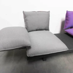 Weiß Loungemöbel|Outdoorsofa Feinstruktur Eleganz Graphit Mit 3 Kissensets Und 1 Armkissen