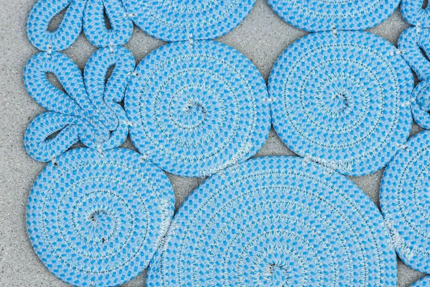 Paola Lenti Teppiche|Outdoorteppich Spin TASN00B Stoff Fiordaliso Blu Chiaro T9857 Blau 198x198