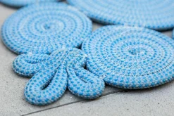 Paola Lenti Teppiche|Outdoorteppich Spin TASN00B Stoff Fiordaliso Blu Chiaro T9857 Blau 198x198