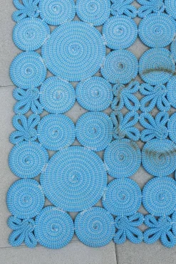 Paola Lenti Teppiche|Outdoorteppich Spin TASN00B Stoff Fiordaliso Blu Chiaro T9857 Blau 198x198