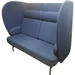 Fritz Hansen 2-Sitzer-Sofas|Plenum Zweisitzer Sofa Stoff Capture 6001 Blau Gestell Anthrazit