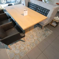 Bielefelder Werkstätten Essgruppen|Polo Tischgruppe Tisch Eiche Gekalkt Hell 3 Stühle Bank