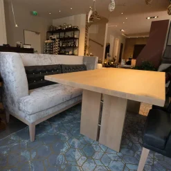 Bielefelder Werkstätten Essgruppen|Polo Tischgruppe Tisch Eiche Gekalkt Hell 3 Stühle Bank