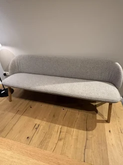 Team 7 Bänke|Polsterbank Flor Stoff Ripley R10 Grau Beige Natur Meliert Gestell Eiche Natur Geölt