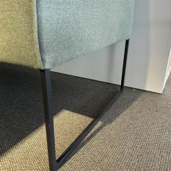 COR Bänke|Polsterbank Mell 11243 Stoff 8303 Schilfgrün Metallgestell Schwarz Pulverbeschichtet Inklusive Kunststoffgleiter