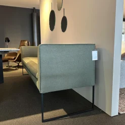 COR Bänke|Polsterbank Mell 11243 Stoff 8303 Schilfgrün Metallgestell Schwarz Pulverbeschichtet Inklusive Kunststoffgleiter