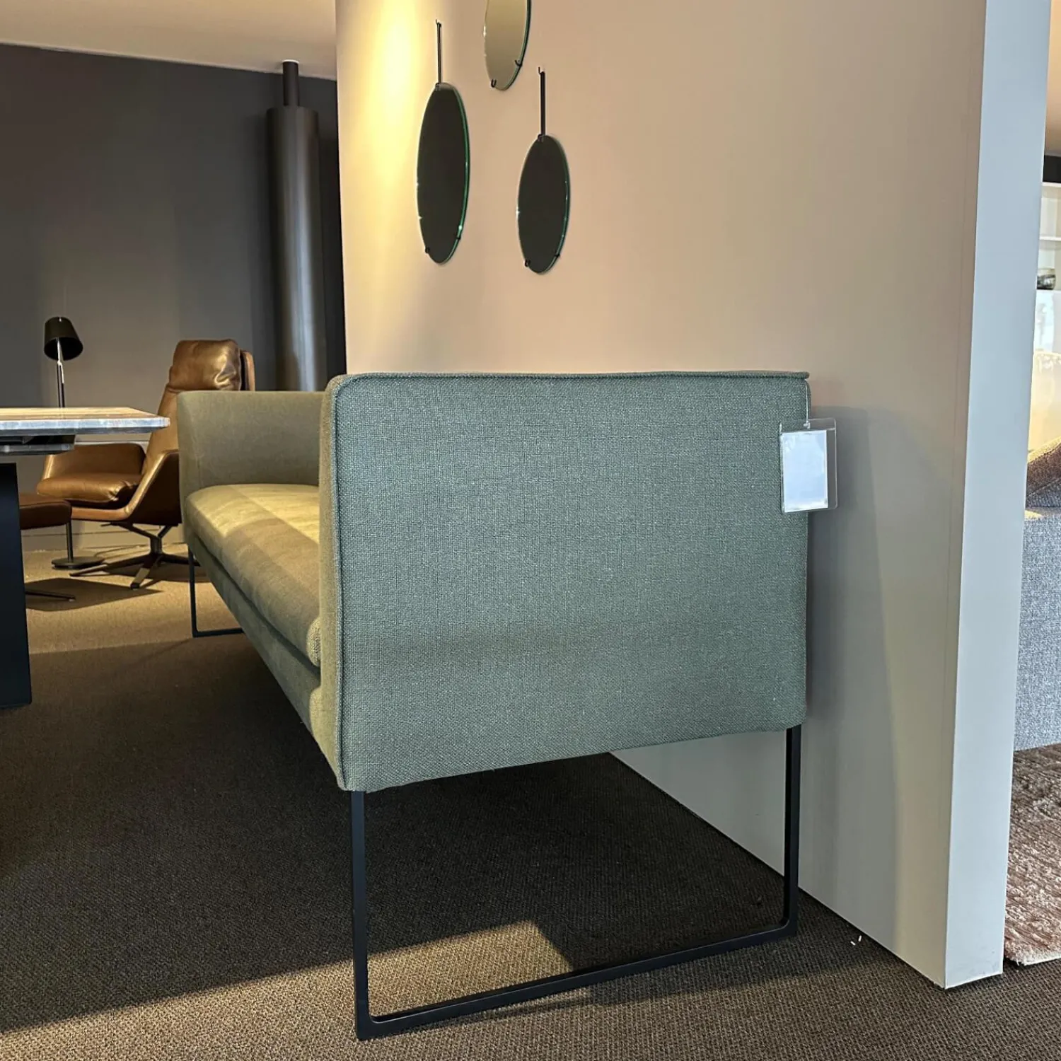 COR Bänke|Polsterbank Mell 11243 Stoff 8303 Schilfgrün Metallgestell Schwarz Pulverbeschichtet Inklusive Kunststoffgleiter