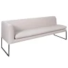 COR Bänke|Polsterbank Mell Mit Kissen Stoff 9717 Kiesel Metallgestell Pulver Schwarz