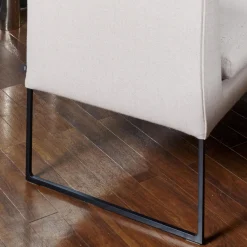 COR Bänke|Polsterbank Mell Mit Kissen Stoff 9717 Kiesel Metallgestell Pulver Schwarz