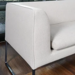 COR Bänke|Polsterbank Mell Mit Kissen Stoff 9717 Kiesel Metallgestell Pulver Schwarz