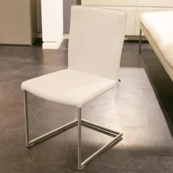 WK Wohnen Stuhlsets|Polsterbank Mit Sessel Und 3 Stühlen Leder Toledo Perle Weiß Creme