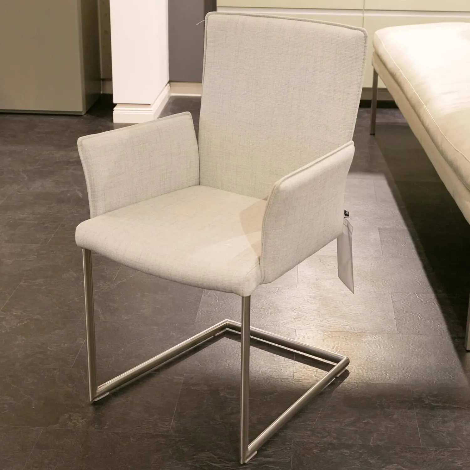 WK Wohnen Stuhlsets|Polsterbank Mit Sessel Und 3 Stühlen Leder Toledo Perle Weiß Creme