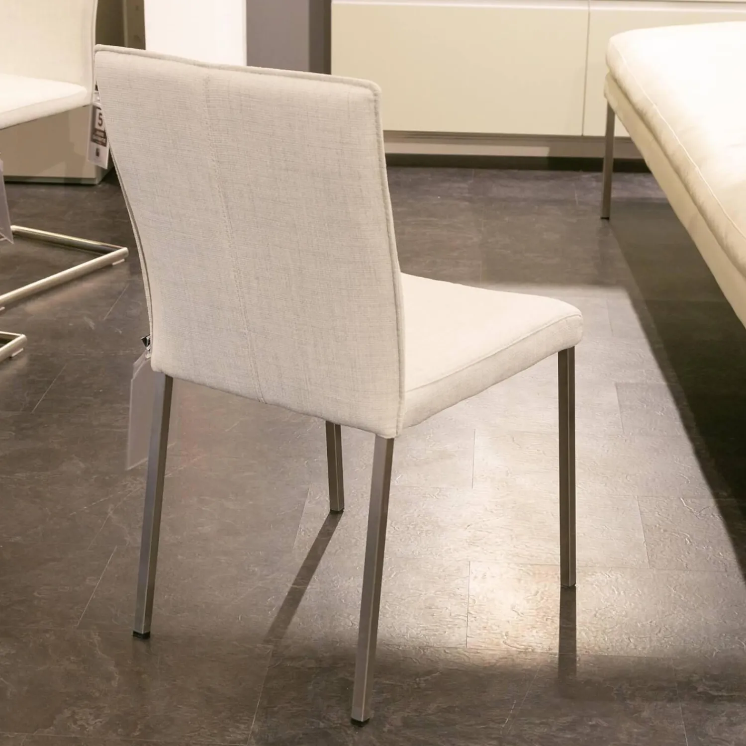 WK Wohnen Stuhlsets|Polsterbank Mit Sessel Und 3 Stühlen Leder Toledo Perle Weiß Creme