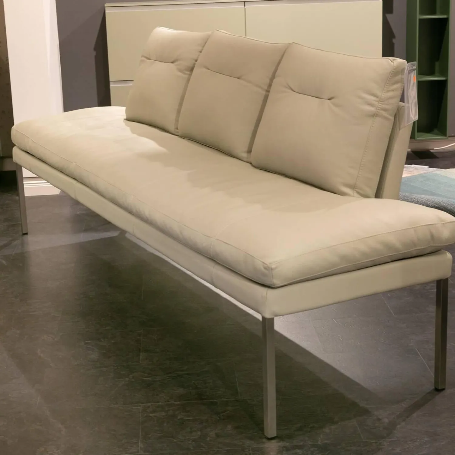 WK Wohnen Stuhlsets|Polsterbank Mit Sessel Und 3 Stühlen Leder Toledo Perle Weiß Creme