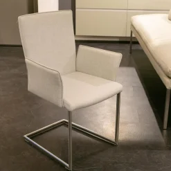 WK Wohnen Stuhlsets|Polsterbank Mit Sessel Und 3 Stühlen Leder Toledo Perle Weiß Creme