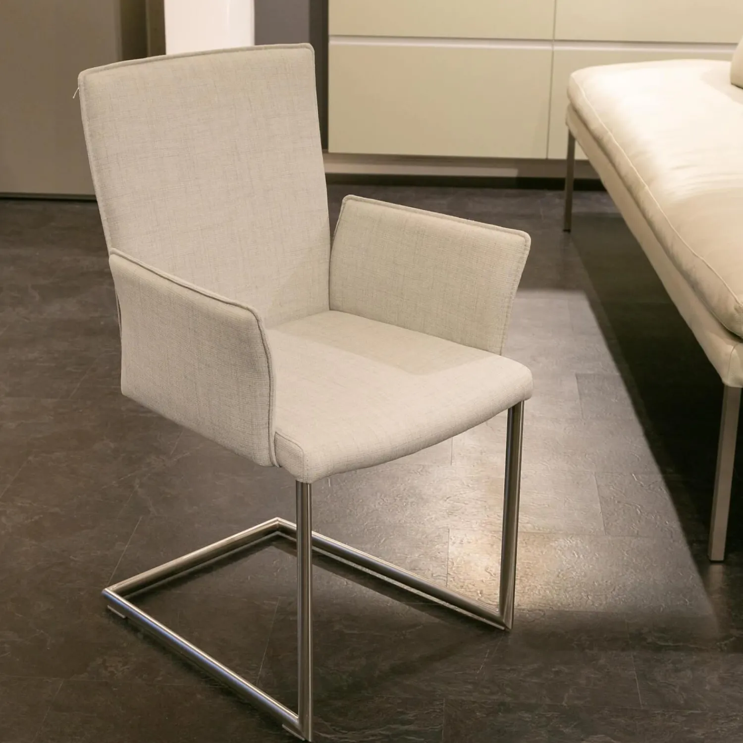 WK Wohnen Stuhlsets|Polsterbank Mit Sessel Und 3 Stühlen Leder Toledo Perle Weiß Creme