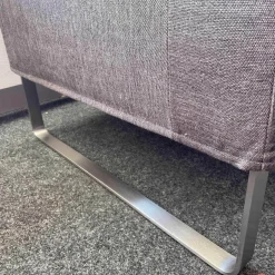 Signet Bänke|Polsterbank Modell Blue City Stoff Malin Anthrazit Kufen Edelstahl Bezug Abnehmbar