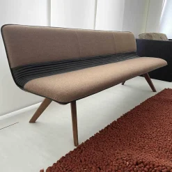 Hülsta Bänke|Polsterbank Solid B1222 Stoff LDS37 Linea Nussbaum Geölt