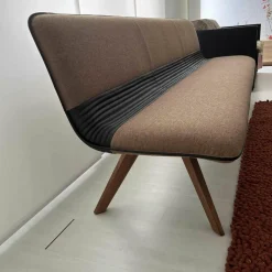 Hülsta Bänke|Polsterbank Solid B1222 Stoff LDS37 Linea Nussbaum Geölt