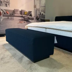 Walter Knoll Hocker & Sitzsäcke|Polsterbank Yuuto 810 H4 Stoff Hearth Undersea Schwarz Gestell Sockel Schwarz Lackiert Mit Teflongleiter