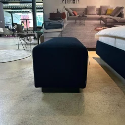 Walter Knoll Hocker & Sitzsäcke|Polsterbank Yuuto 810 H4 Stoff Hearth Undersea Schwarz Gestell Sockel Schwarz Lackiert Mit Teflongleiter