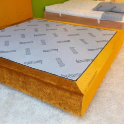 Dormiente Polsterbetten|Polsterbett Clia 2 Basisbezug Stoff Max Cotton Natur 061 Dekobezug Glenville Honey F1872 36 Gelb Orange Füße Buche Geölt Ohne Matratze Ohne Lattenrost