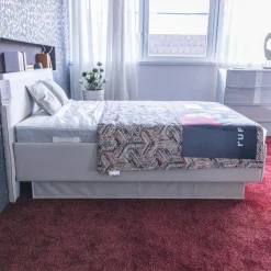 RUF Betten Polsterbetten|Polsterbett Composium Bezug Lederoptik Sand Grau Mit Matratze Und Kissen