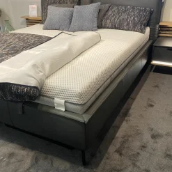 Musterring Polsterbetten|Polsterbett Drake Leder Anthrazit Fuß Metall Anthrazit Inklusive Matratzen