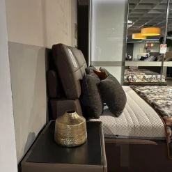 Hukla Polsterbetten|Polsterbett Heaven Leder Galero Nougat Braun Metallfuß Schwarz Inklusive Matratzen