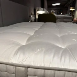 Schramm Polsterbetten|Polsterbett Paio Stoff Mirage Graublau Mit Matratzen Und Motorischer Verstellung