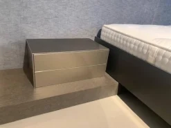 Kettnaker Polsterbetten|Polsterbett Stoff Maple Anthrazit Mit Lowboard 2 Nachttische Sowie Beleuchtung Im Kopfteil Intrigiert Ohne Matratze Ohne Lattenrost