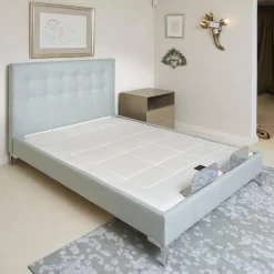 Treca Interiors Polsterbetten|Polsterbett Super Cad Stoff Gio Lune 009 Türkis mit Matratzen