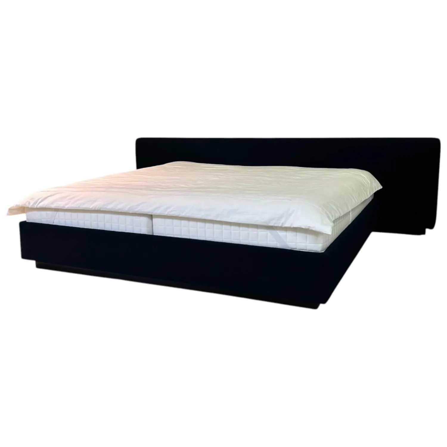 Walter Knoll Polsterbetten|Polsterbett Yuuto 810 200 Stoff Hearth Undersea Schwarz Sockel Schwarz Mit Überstand ohne Matratze ohne Lattenrost