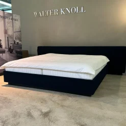 Walter Knoll Polsterbetten|Polsterbett Yuuto 810 200 Stoff Hearth Undersea Schwarz Sockel Schwarz Mit Überstand ohne Matratze ohne Lattenrost