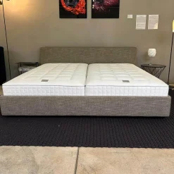 Walter Knoll Polsterbetten|Polsterbett Yuuto 810 200 Stoff Tio 0301 Grau Braun Sockel Schwarz ohne Matratze ohne Lattenrost