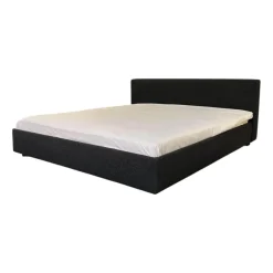 Walter Knoll Polsterbetten|Polsterbett Yuuto Bed 810 180 Stoff Divina Melange 180 Dunkelgrau Gestell Buche Schwarz Lackiert ohne Lattenrost ohne Matratze