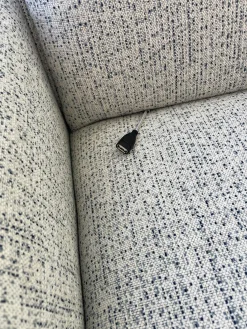 Rom Ecksofas|Polstereckgruppe Vitis CL280 Stoff Ancona Sky Grau Blau Fuß Schwarz Inklusive Motorischer Relaxfunktion