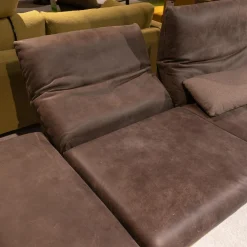 Koinor Polstergruppen|Polsterelementgruppe 2 5 2 Leder A India Schoko Braun Holzrahmen Wildeiche Massiv Metallfuß Aluminium Matt Satiniert Mit Kissen