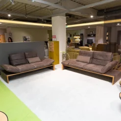 Koinor Polstergruppen|Polsterelementgruppe 2 5 2 Leder A India Schoko Braun Holzrahmen Wildeiche Massiv Metallfuß Aluminium Matt Satiniert Mit Kissen