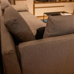 freistil Rolf Benz Ecksofas|Polstergarnitur 170 Bezug Stoff 4020 Silbergrau Stahlfuß Schwarz Inklusive 2 Kissen