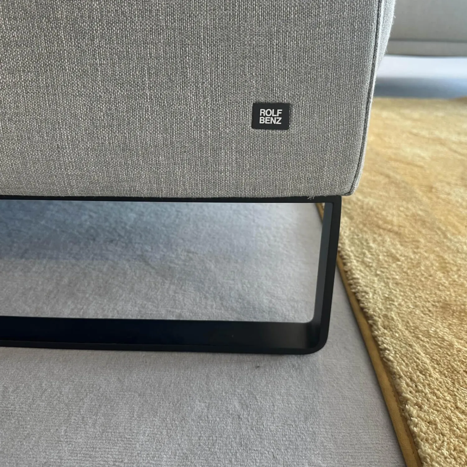 Rolf Benz Ecksofas|Polstergarnitur 009 Cara Stoff 20 162 Steingrau Grau Kufe Stahl Schwarz Inklusive Kissen