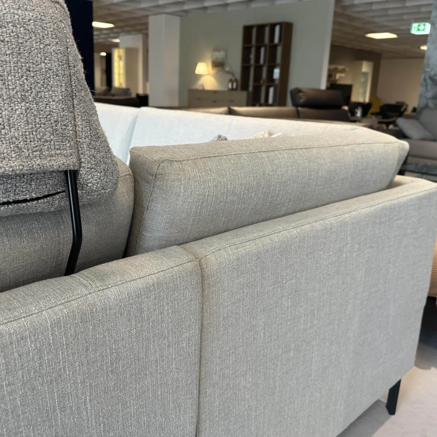 Rolf Benz Ecksofas|Polstergarnitur 009 Cara Stoff 20 162 Steingrau Grau Kufe Stahl Schwarz Inklusive Kissen