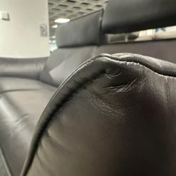 himolla Polstergruppen|Polstergarnitur 1926 Leder 31 Longlife Moor Schwarz Braun Füße Metall 62 Edelstahloptik Gebürstet