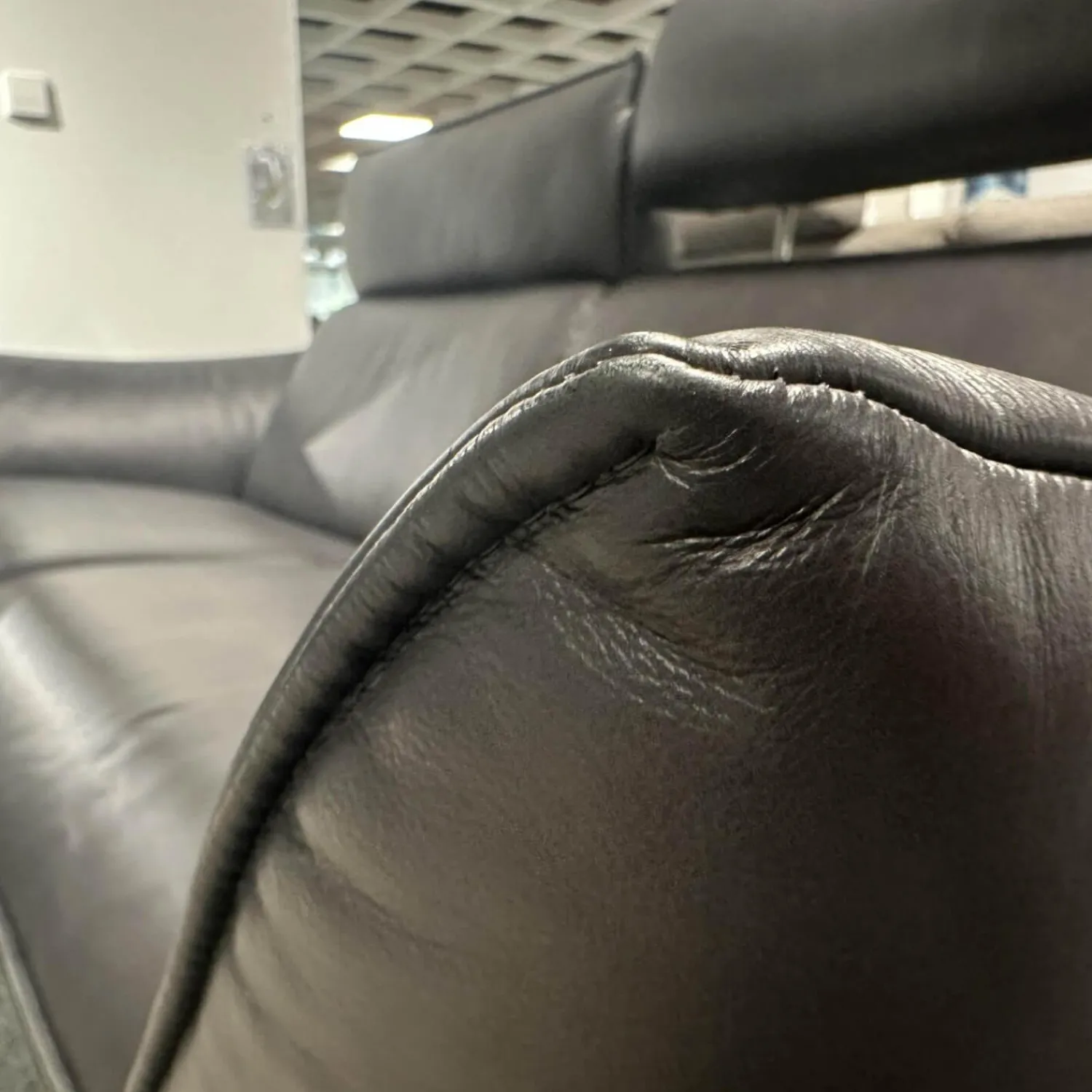 himolla Polstergruppen|Polstergarnitur 1926 Leder 31 Longlife Moor Schwarz Braun Füße Metall 62 Edelstahloptik Gebürstet